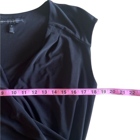 White House Black Market Faux Wrap V-Neck Sleeveless Top Blouse Size M - Picture 5 of 6